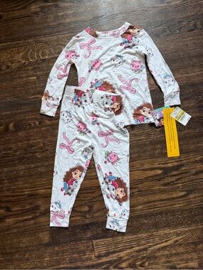 Gabby’s Dollhouse Toddler Girls' White & Pink Long-Sleeve Pajama Set